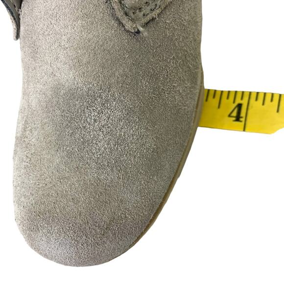 White Mountain Womens 9M Suede Ankle Boots High Wedge Heel Laced Up Taupe Gray - Picture 9 of 11